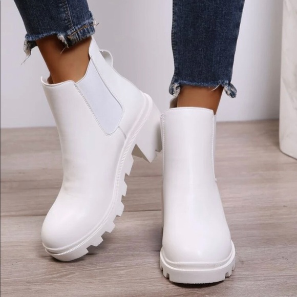 White Chelsea Ankle Boot - Picture 3 of 5